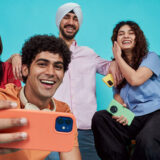 A group of friends smiling